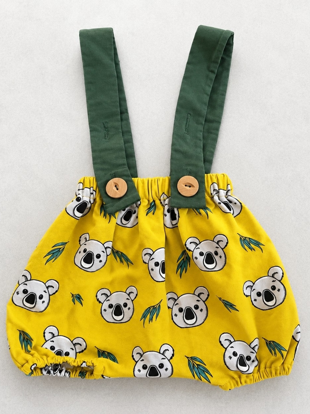 DressUpBaby Koala Suspender Bubble Romper Yellow Green Baby 6-9M EU 74